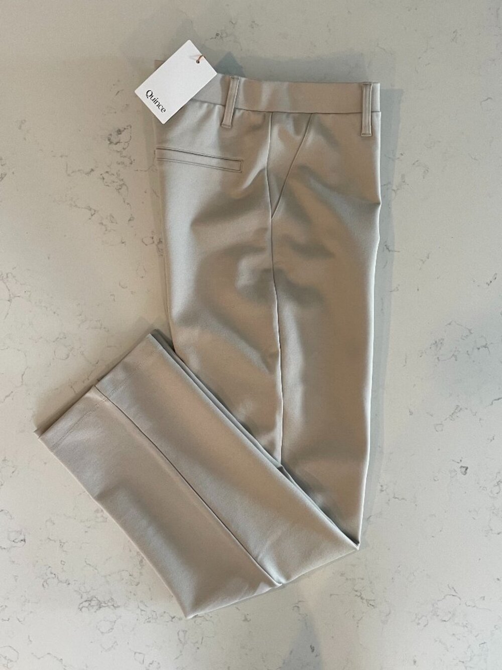 NWT Quince Women's Tailored Straight Leg Pants - Light Beige